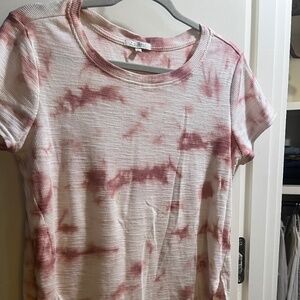 Z Supply ribbed tye-dye pink and white shirt